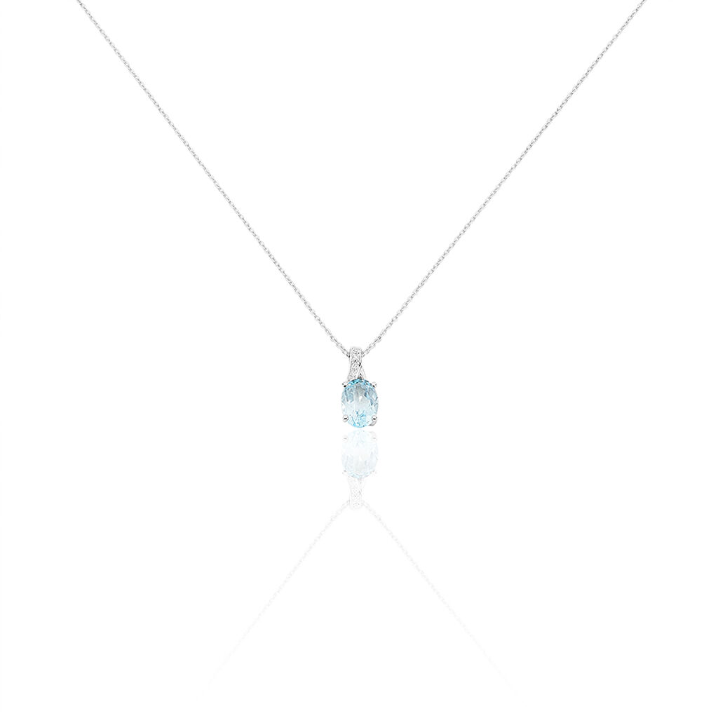 Collier Audea Or Blanc Topaze Et Oxyde De Zirconium