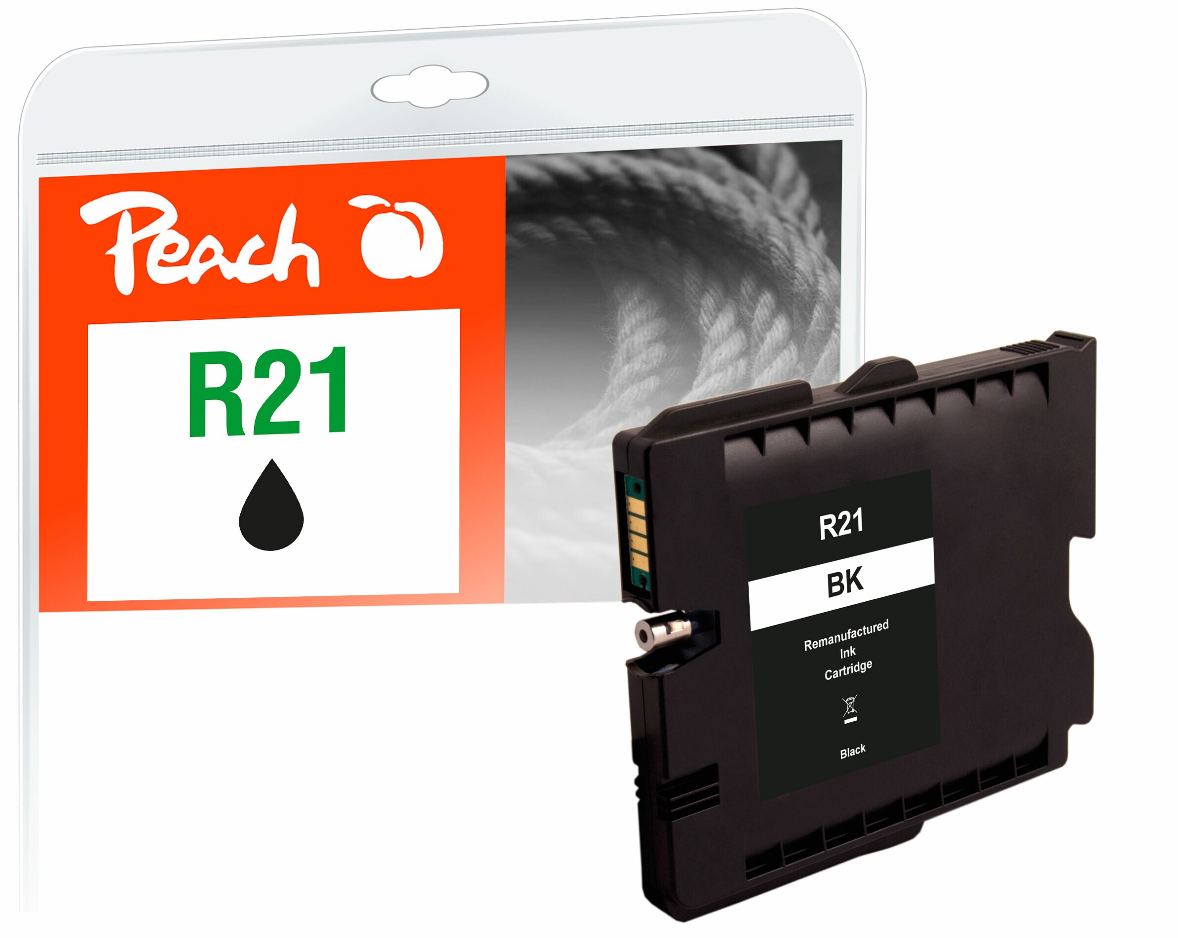 Peach R21Druckerpatrone bk ersetzt Ricoh GC21K, 405532 für z.B. Ricoh Aficio GX 2500, Ricoh Aficio GX 3000, Ricoh Aficio GX 3000 s (wiederaufbereitet)