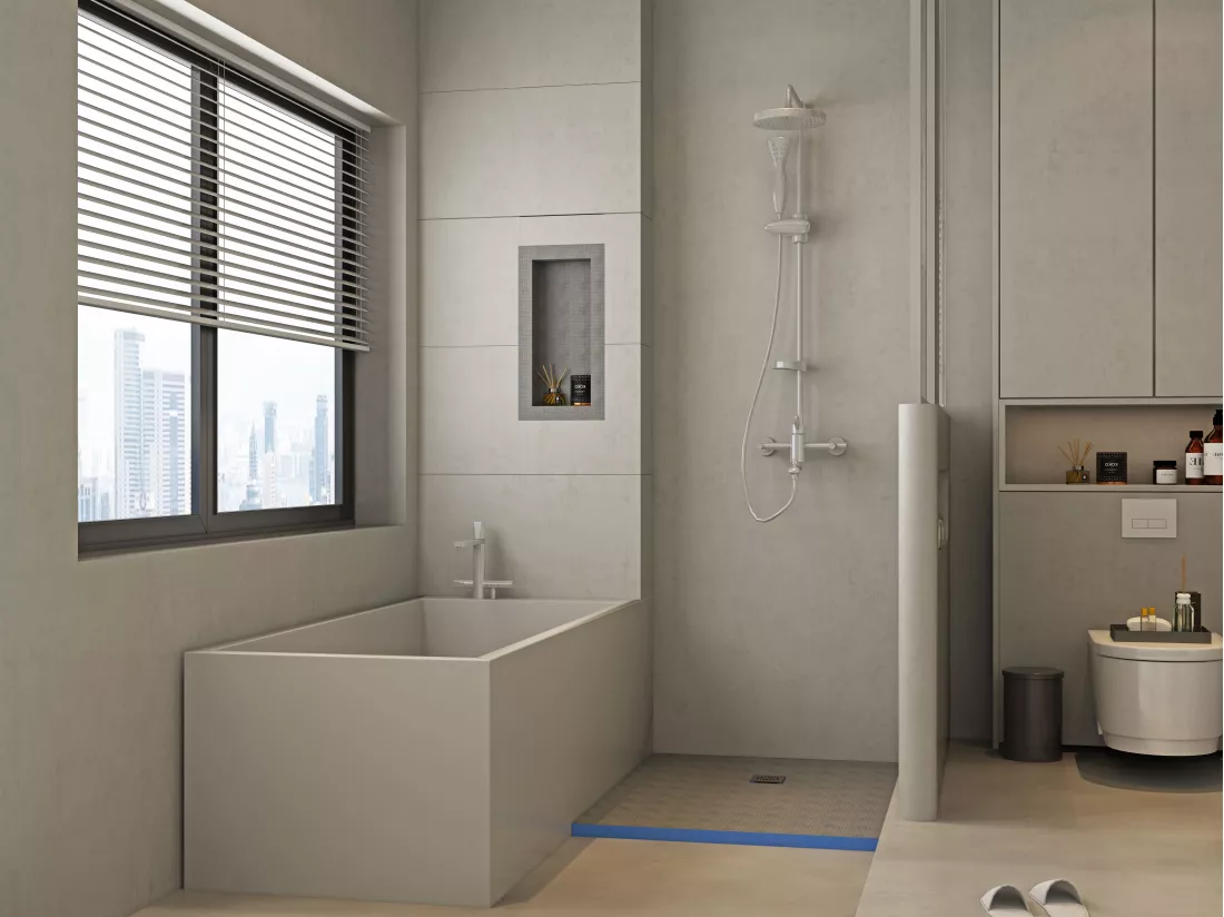 Niche de douche à encastrer et prête à carreler - 31 x 61 cm - KLARA