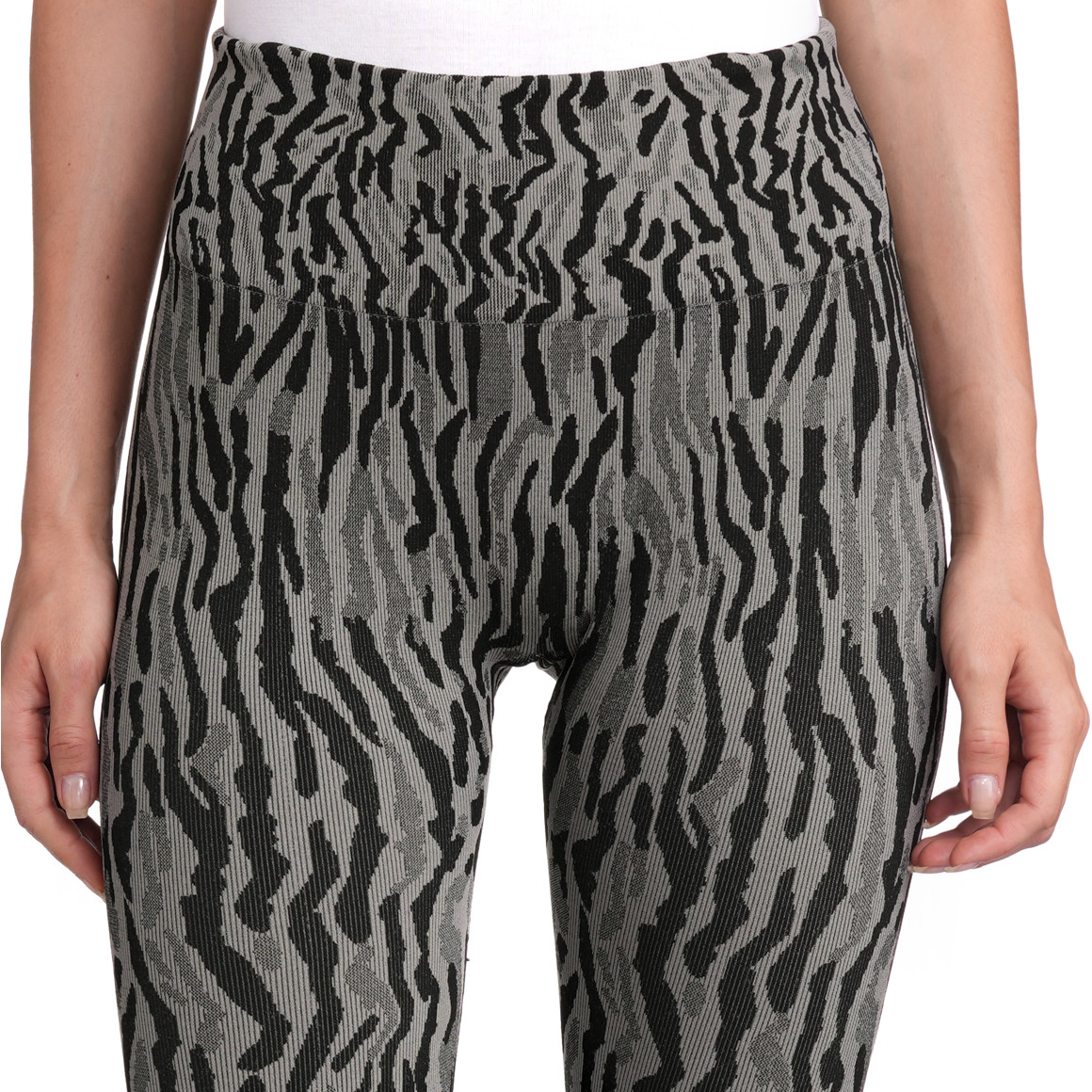 Gina Sports Damen Sport-Leggings im Animal-Look grau