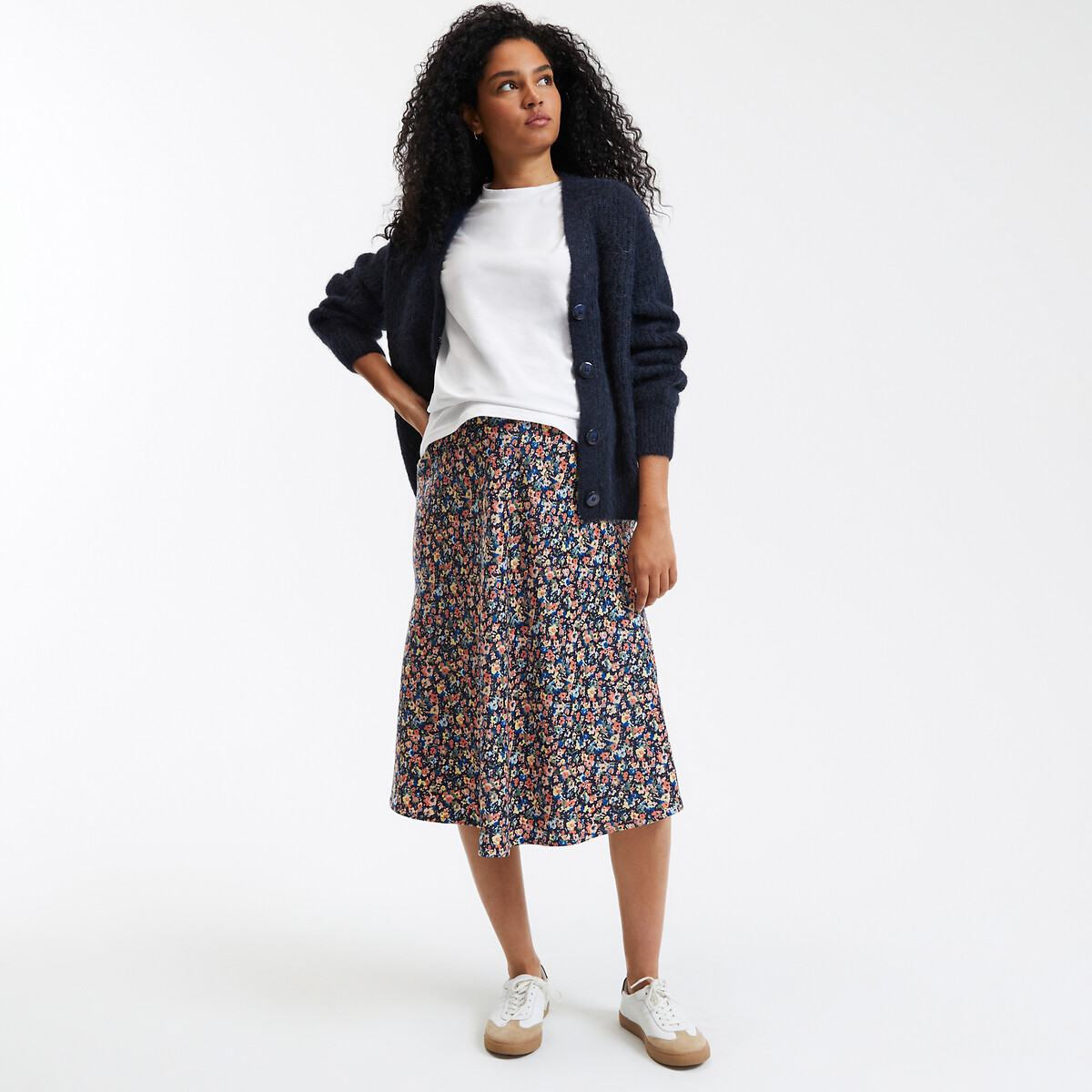 COLEÇÕES LA REDOUTE<br>Saia de maternidade em cetim estampado