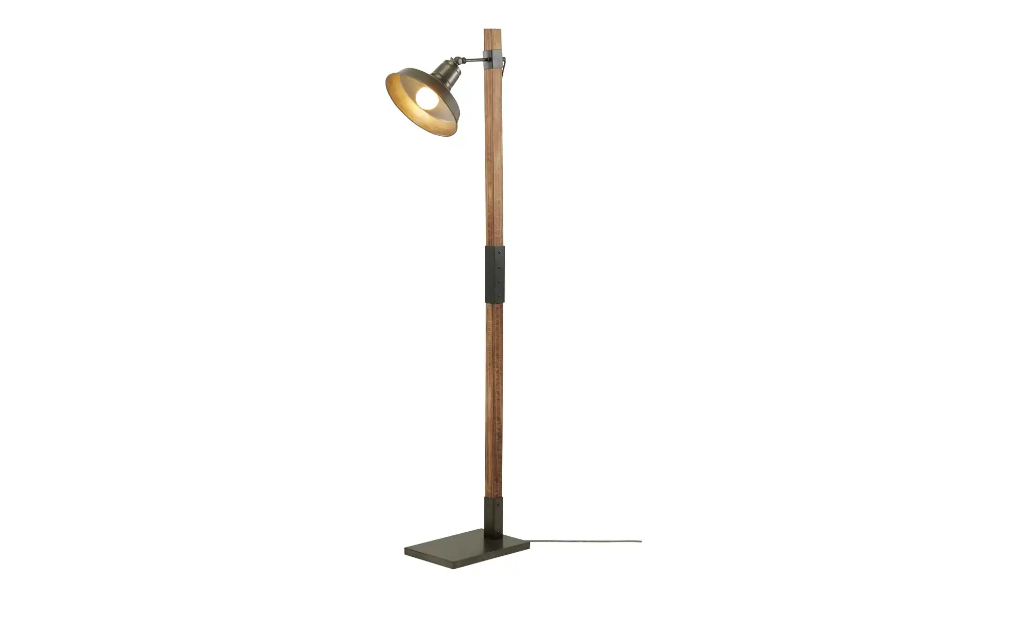 Leseleuchte, 1-flammig, Holz/Metall schwarz