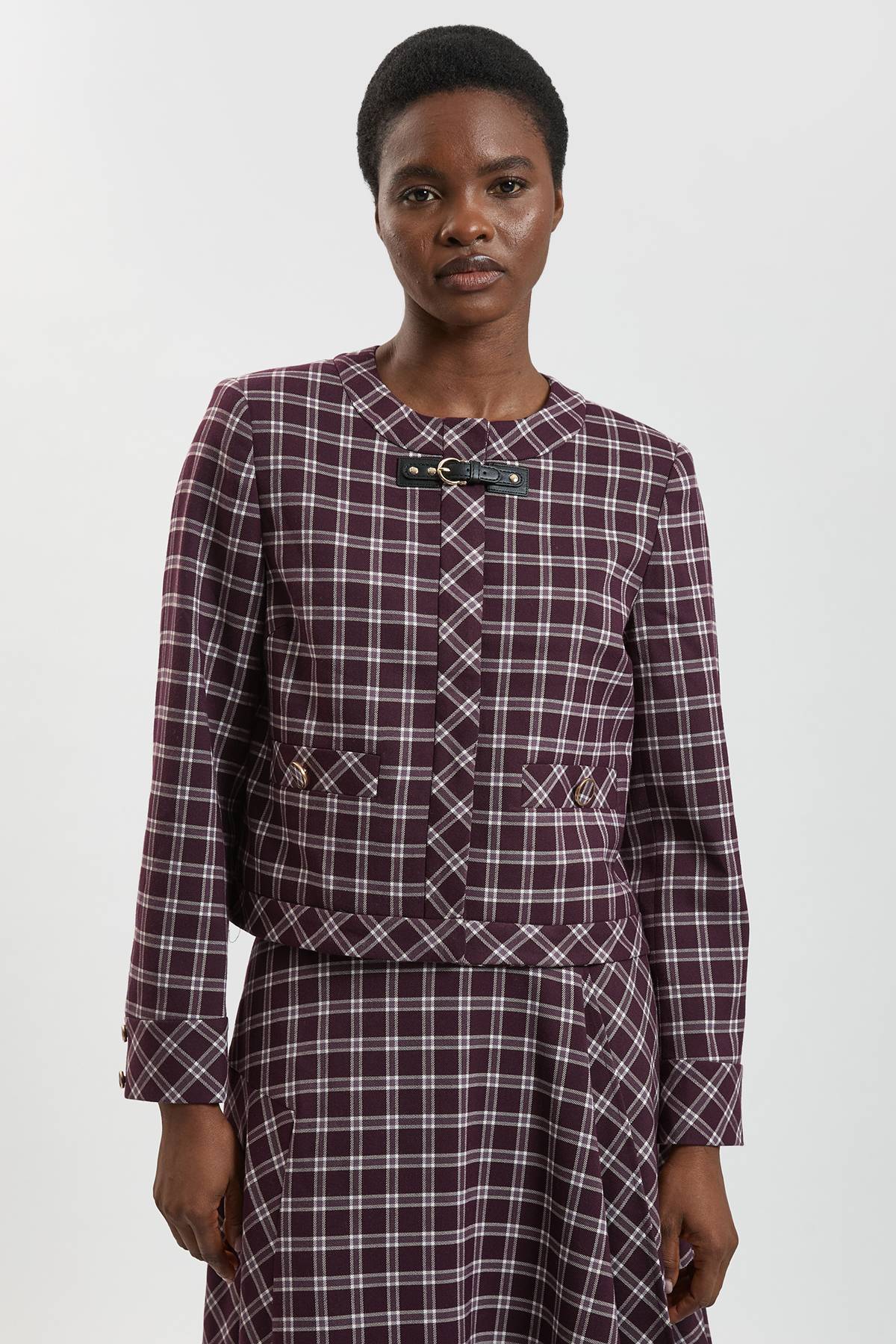 KarenMillen Veste Tailleur À Finitions Contrastées À Carreaux