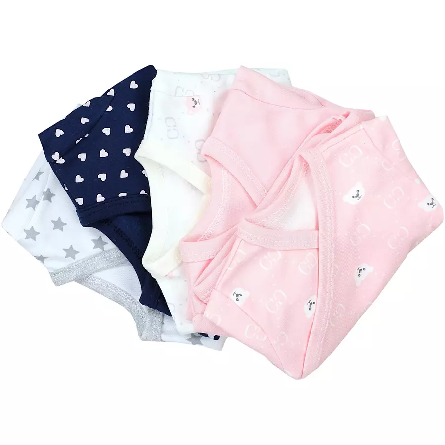 TupTam Baby Mädchen Langarm Wickelshirt 5er Set rosablau