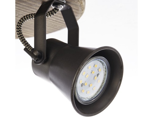 Plafondspot Rondell 3-lichts HxØ 13x28 cm bruin/zwart