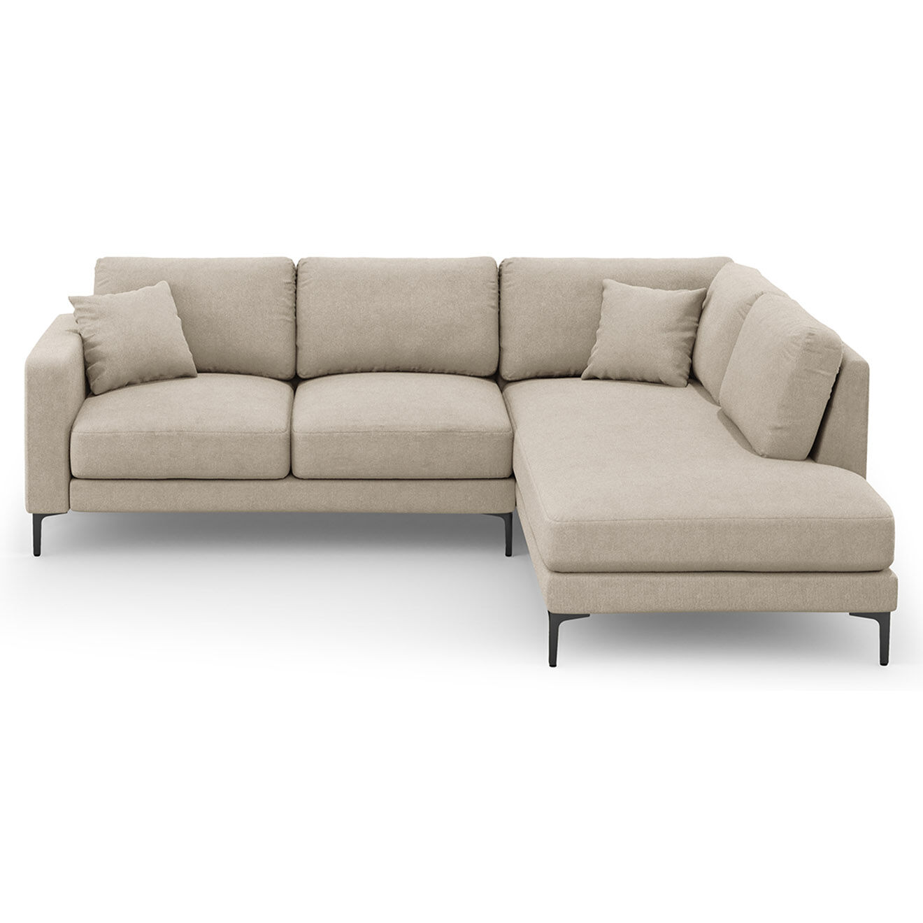 Mazzini Sofas Canapé d'angle Droit Venus 5 Places beige - 254x185x90 cm