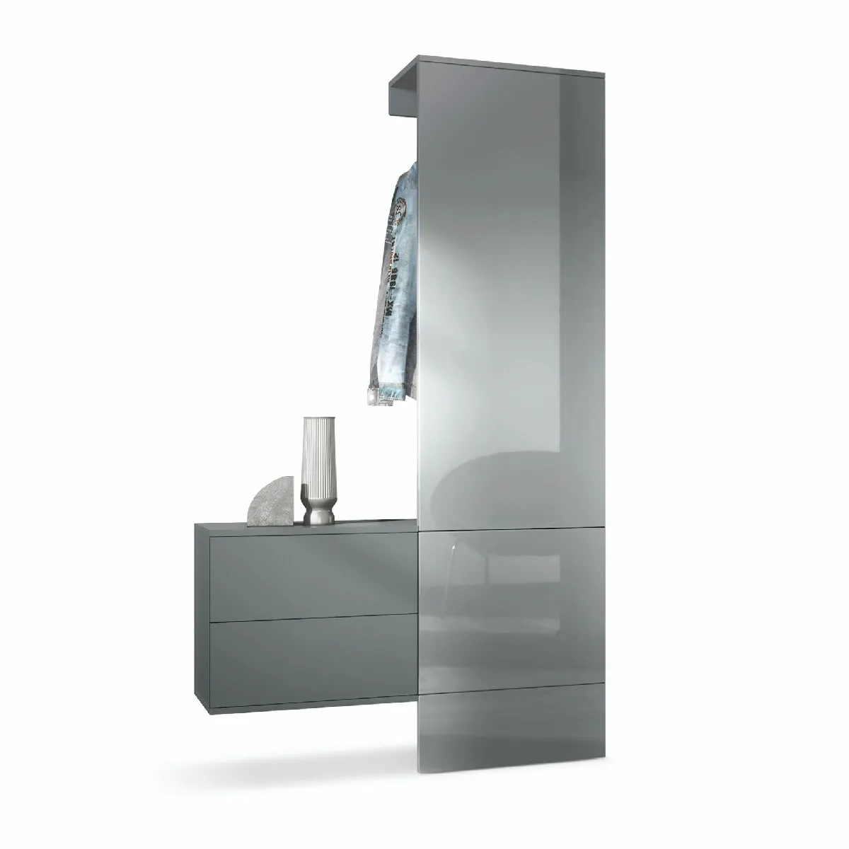 MPC Vestiaire Gris Laqué 105x193x35