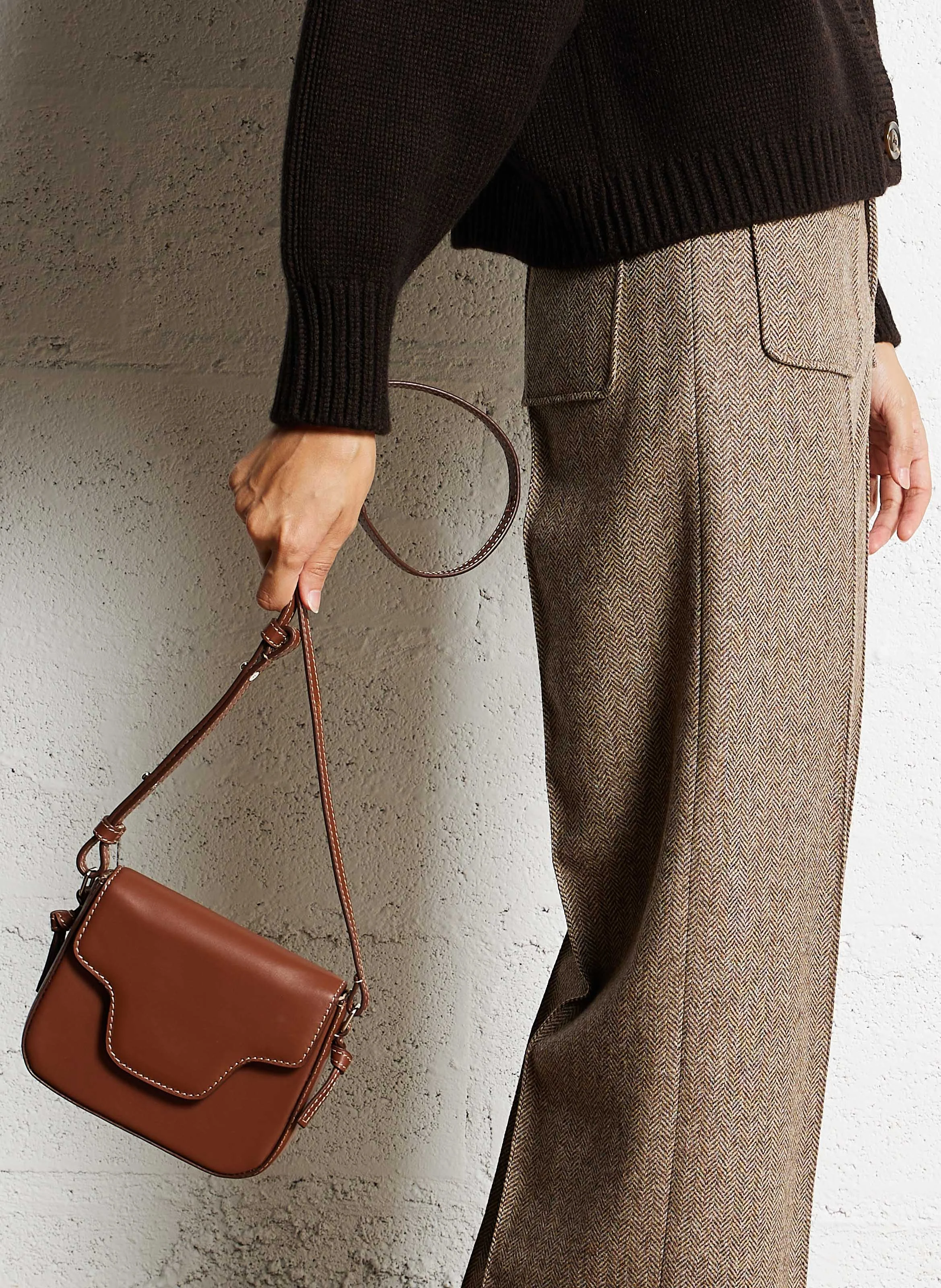 IRIS - Sac bandoulière en cuir | Marron