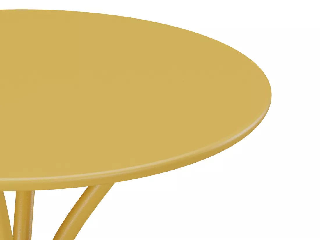 Table de jardin ronde D.60 cm en métal - Jaune moutarde - MIRMANDE de MYLIA