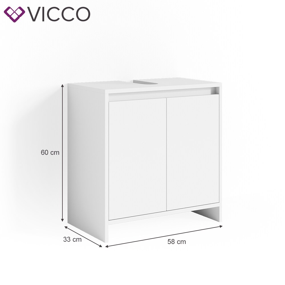 VICCO Waschbeckenunterschrank EMMA Weiß Unterschrank Badschrank Badezimmer
