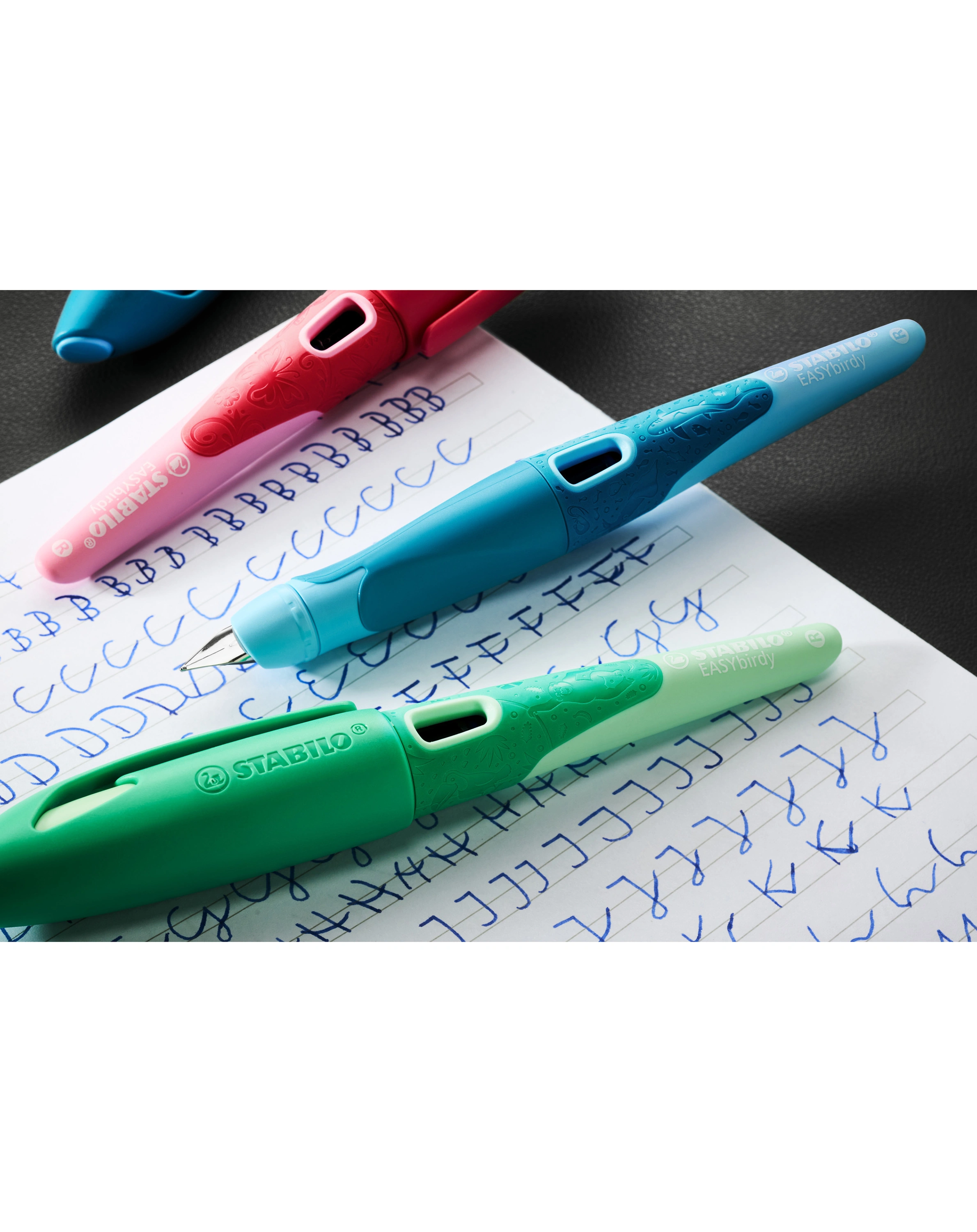 Schulfüller STABILO® EASYbirdy 3D Wildlife S.E. für Rechtshänder in blau
