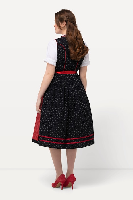 Dirndl, Blütenstickerei, Carree-Ausschnitt, ärmellos