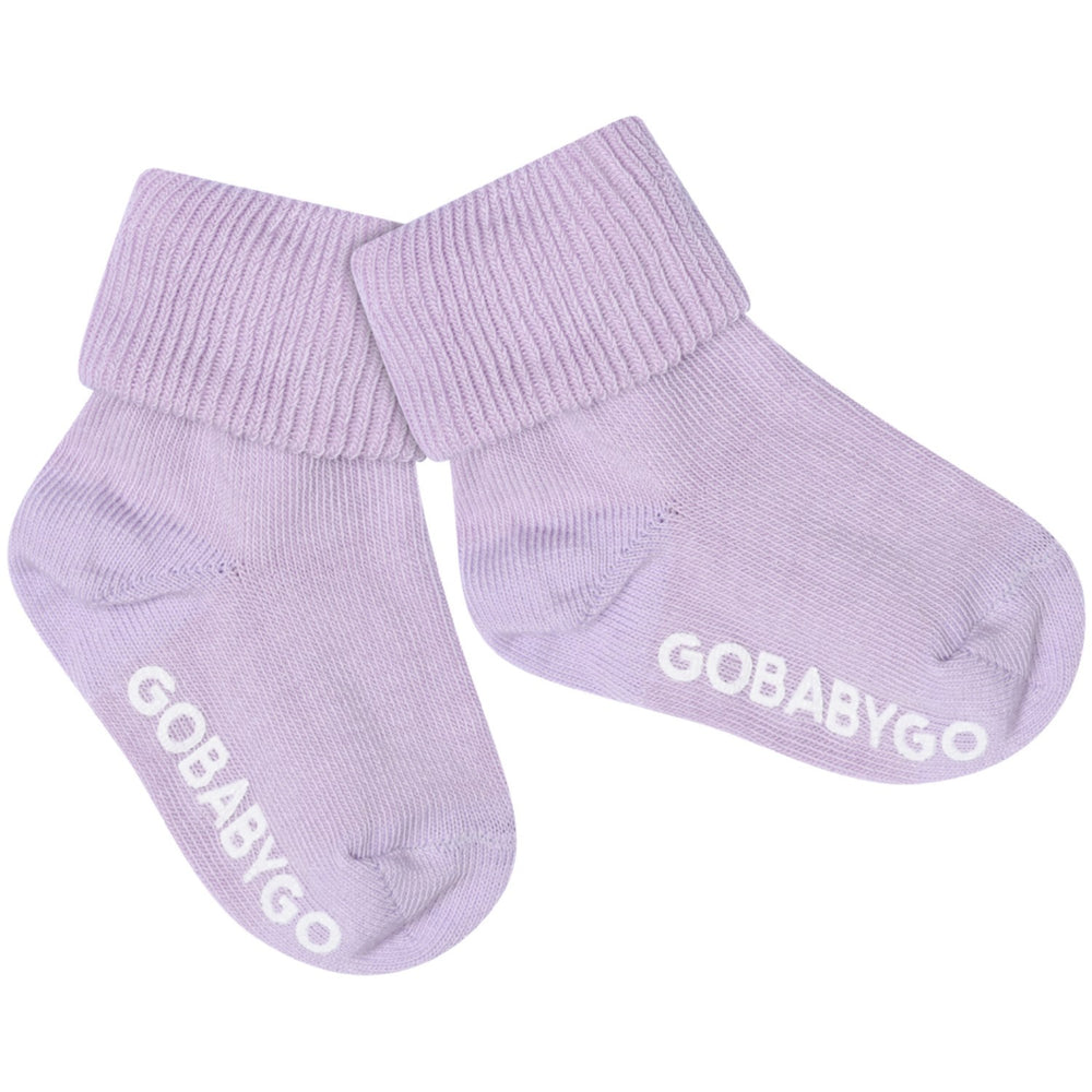 Køb Gobabygo Cloud Lilac Non Slip Strømper Organic Bomuld