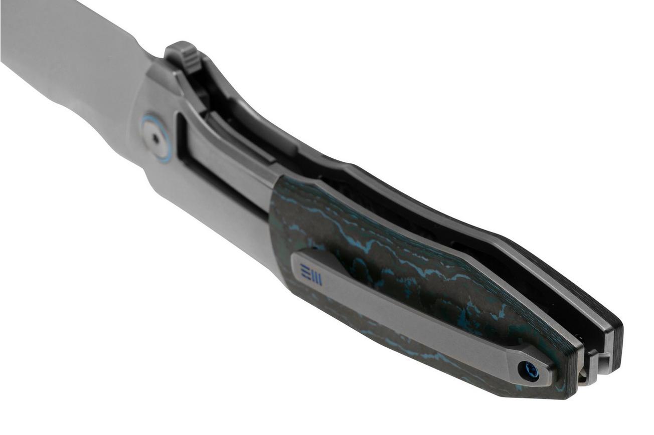 WE Knife Archeozoic WE23091-4 Bead Blasted Titanium Arctic Storm Fat Carbon Inlay, zakmes