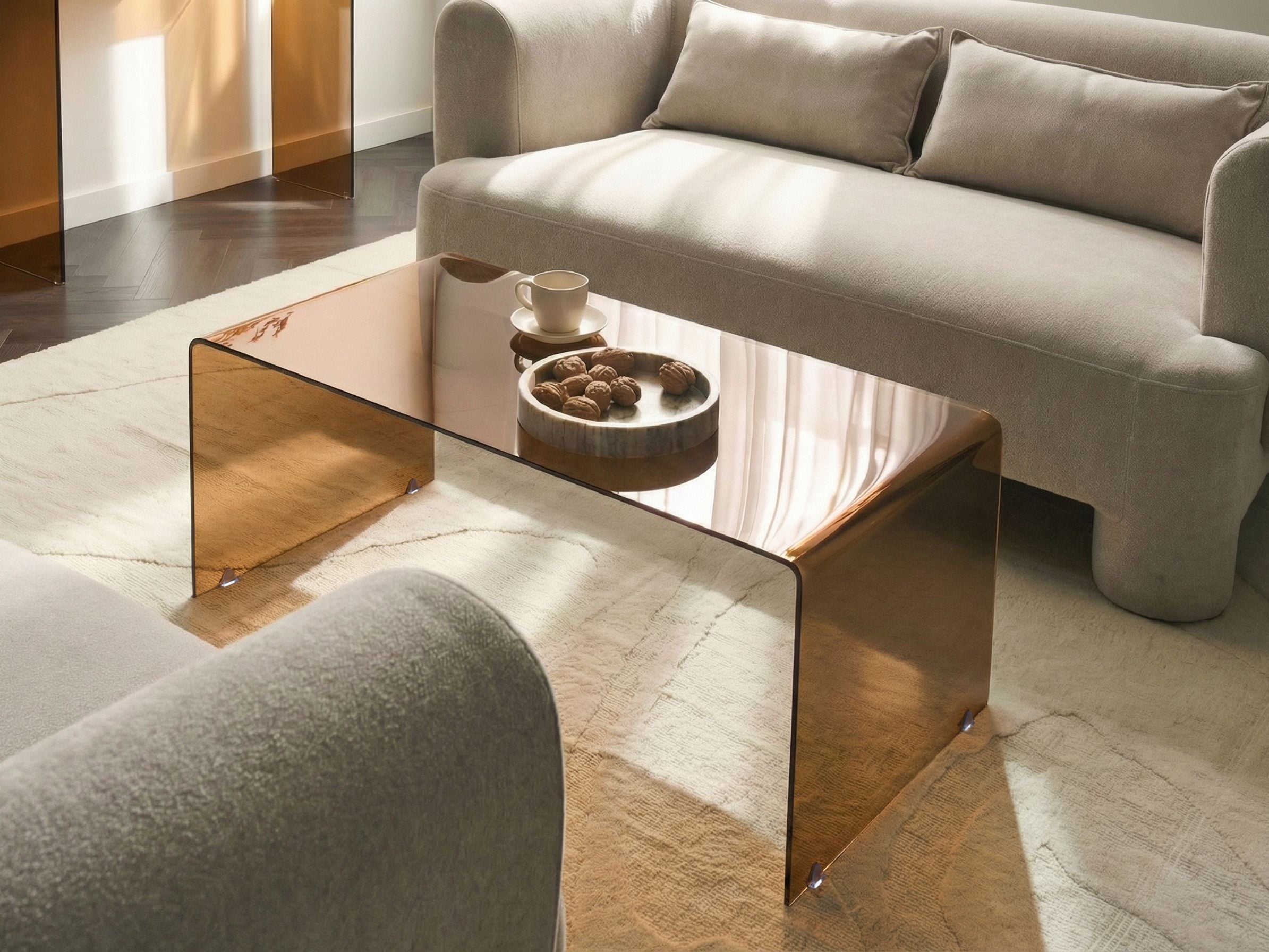 Beliani - KENDALL  - Salontafel - Bruin - Veiligheidsglas