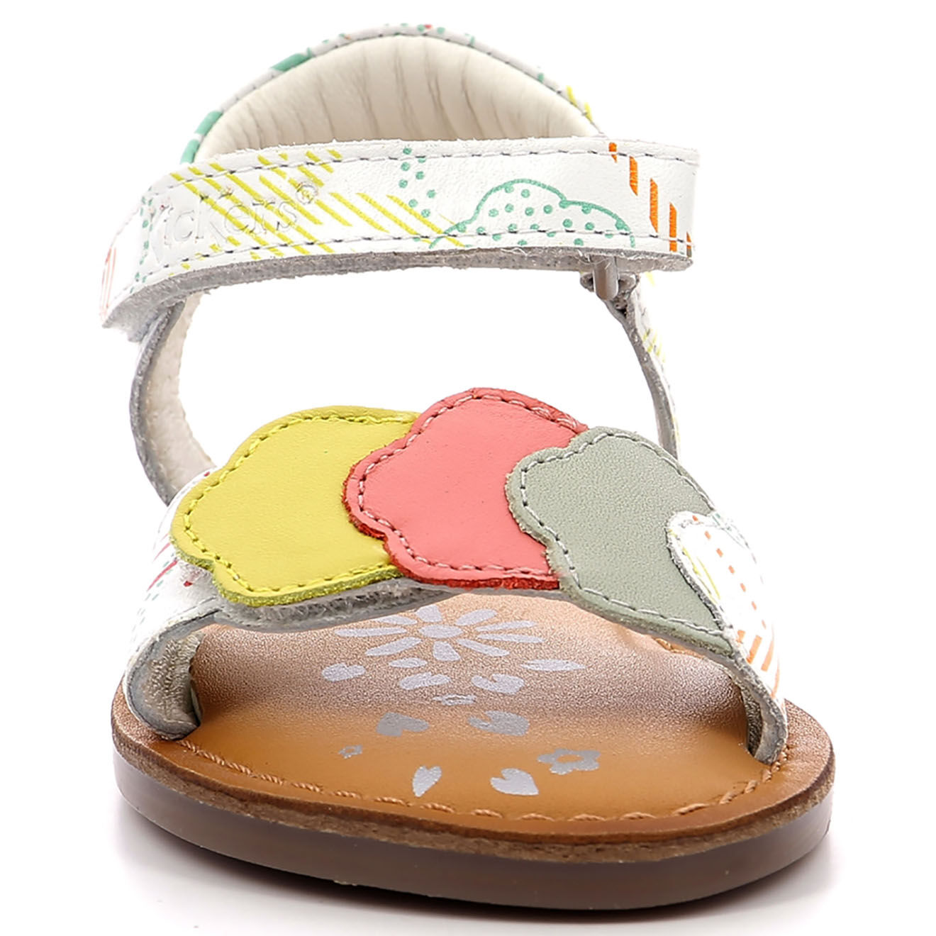 Kickers Sandales en Cuir Dyastar blanc/sunshine