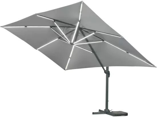 Parasol jardin déporté led alu 