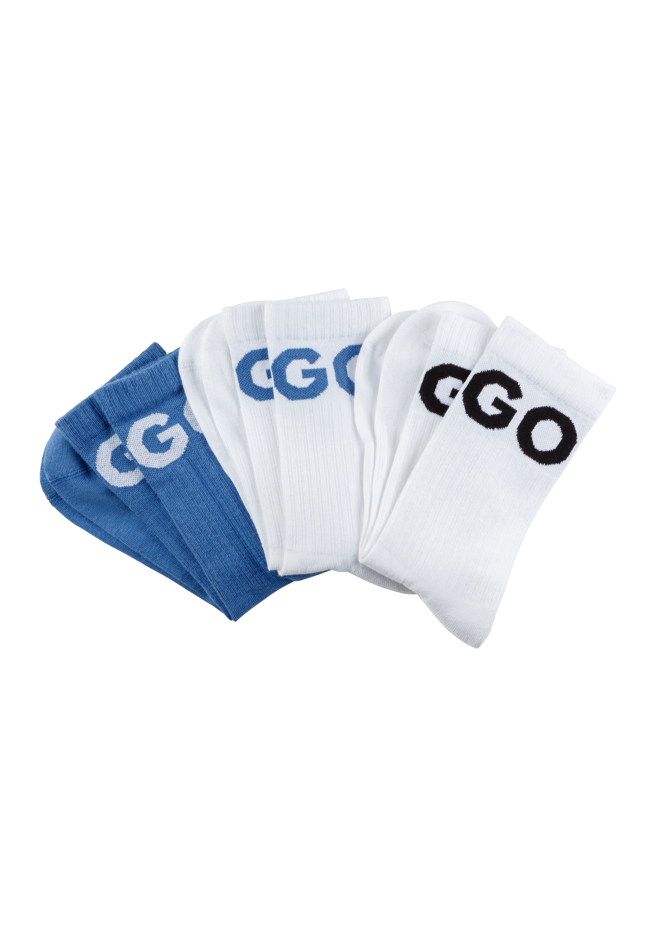 HUGO Underwear Freizeitsocken »3P QS ICONIC CC 1« Packung, 3er, 3 Paar tlg. mit HUGO Logostickerei in Kontrastfarbe