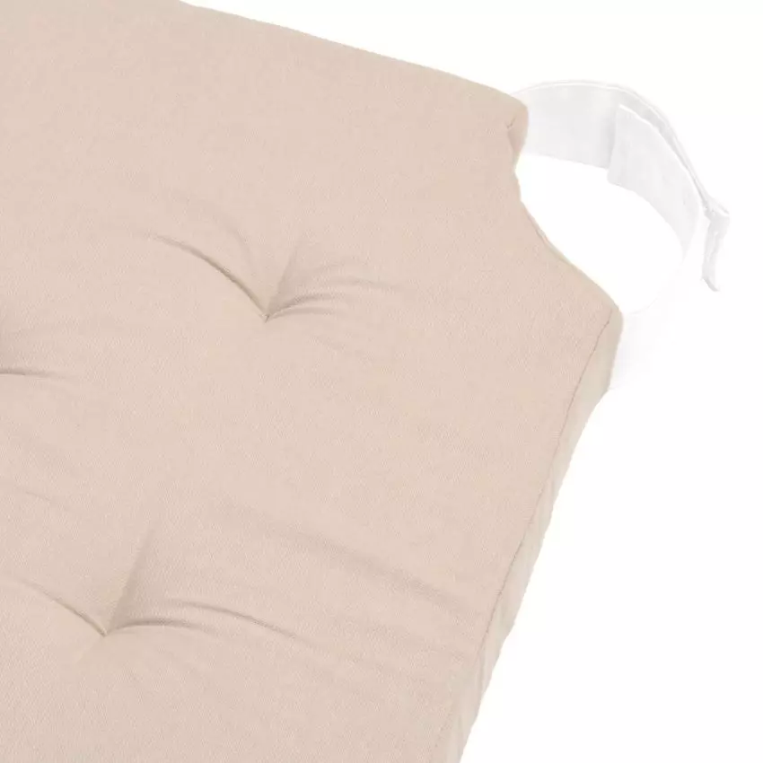 Galette de chaise carrée scratch (40 x 40 cm) Duo Beige