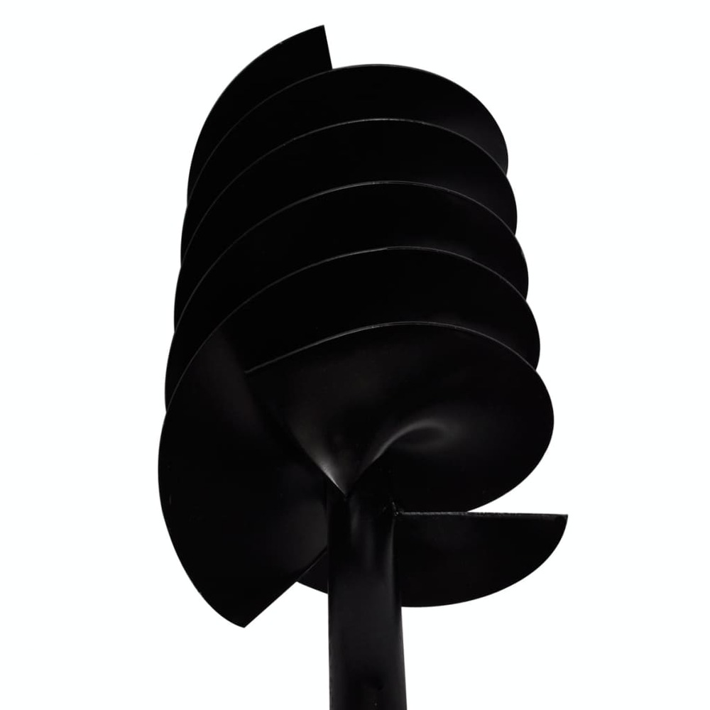 Tarière de sol avec mèche de tarière 200 mm acier noir