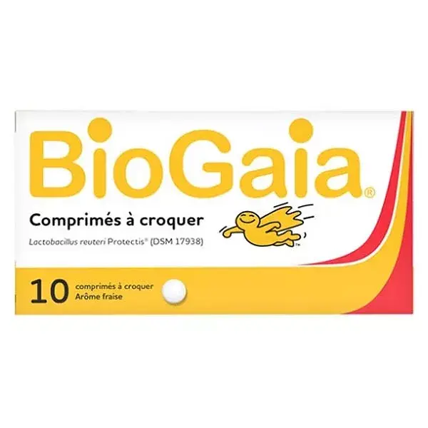 BioGaia Probiotiques Lactobacillus Reuteri Protectis Arôme Fraise 10 comprimés