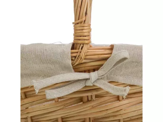 Ensemble de 3 paniers en osier marron doublés