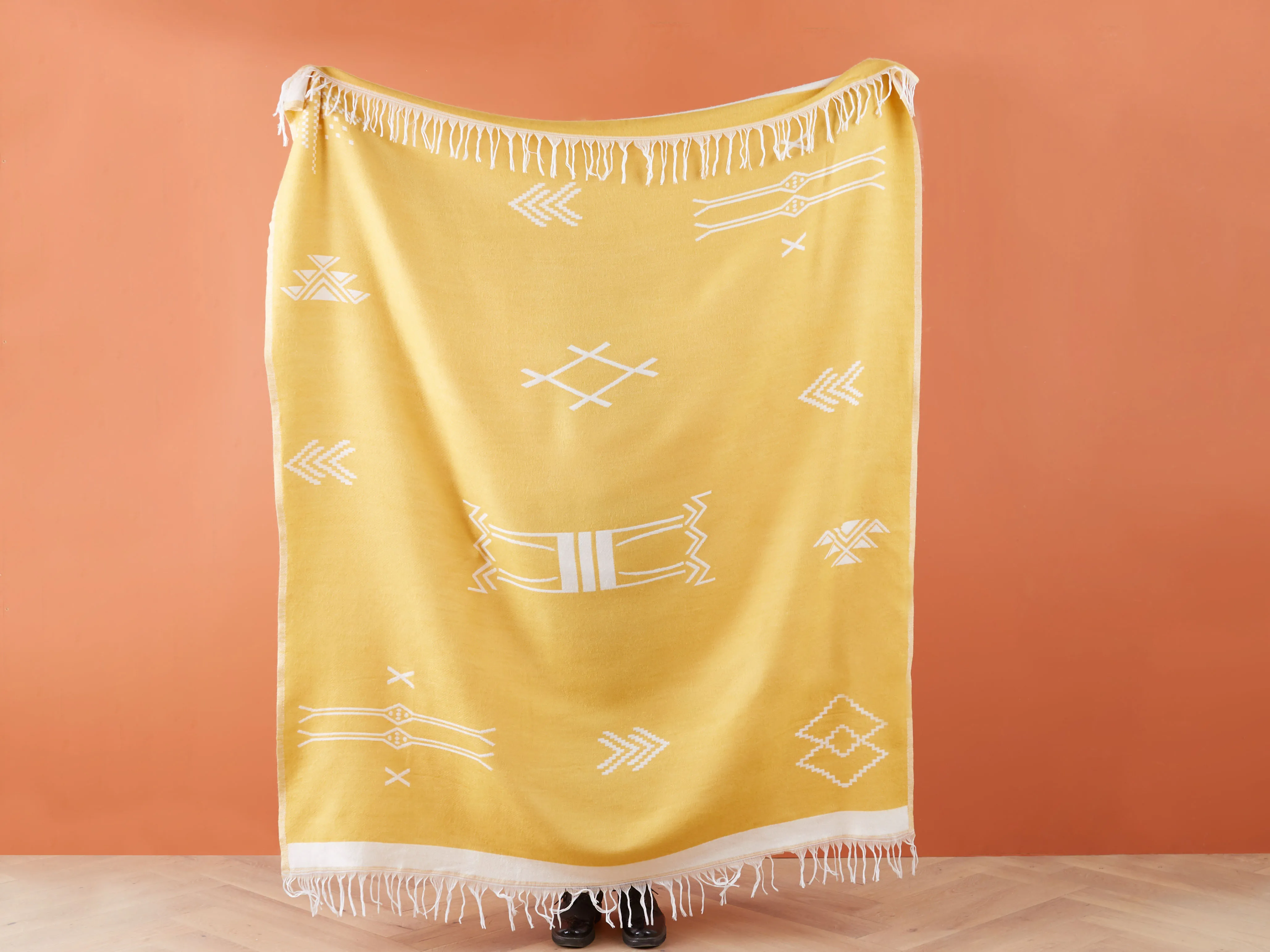 Plaid JALKINI 130 x 170 cm Geel