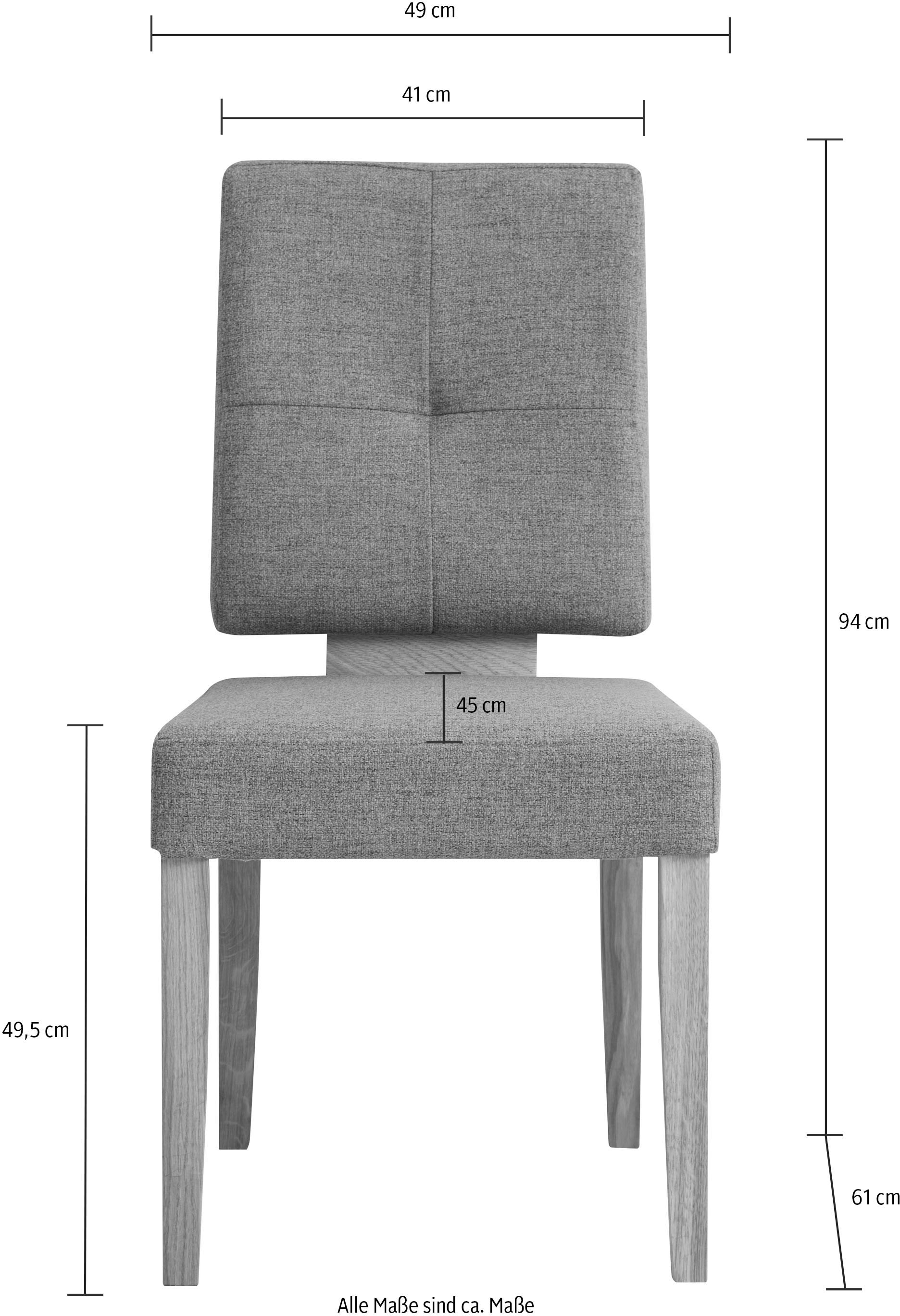 Home affaire Esszimmerstuhl »Ponza Polsterstuhl« (Set) 2 Stk.Gestell Eiche massiv geölt, Esszimmer Bestseller