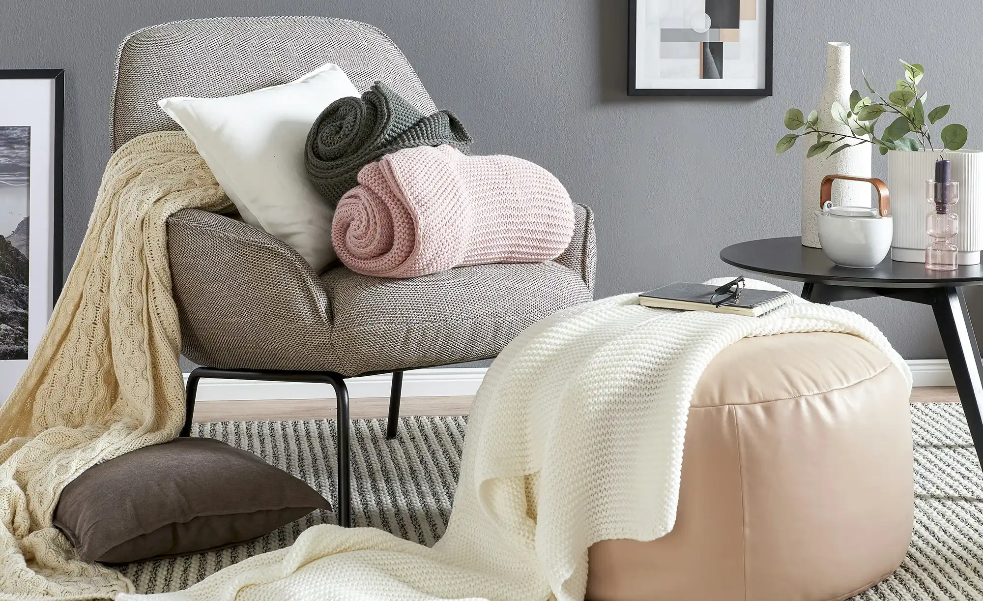 HOME STORY Strick Plaid Svea