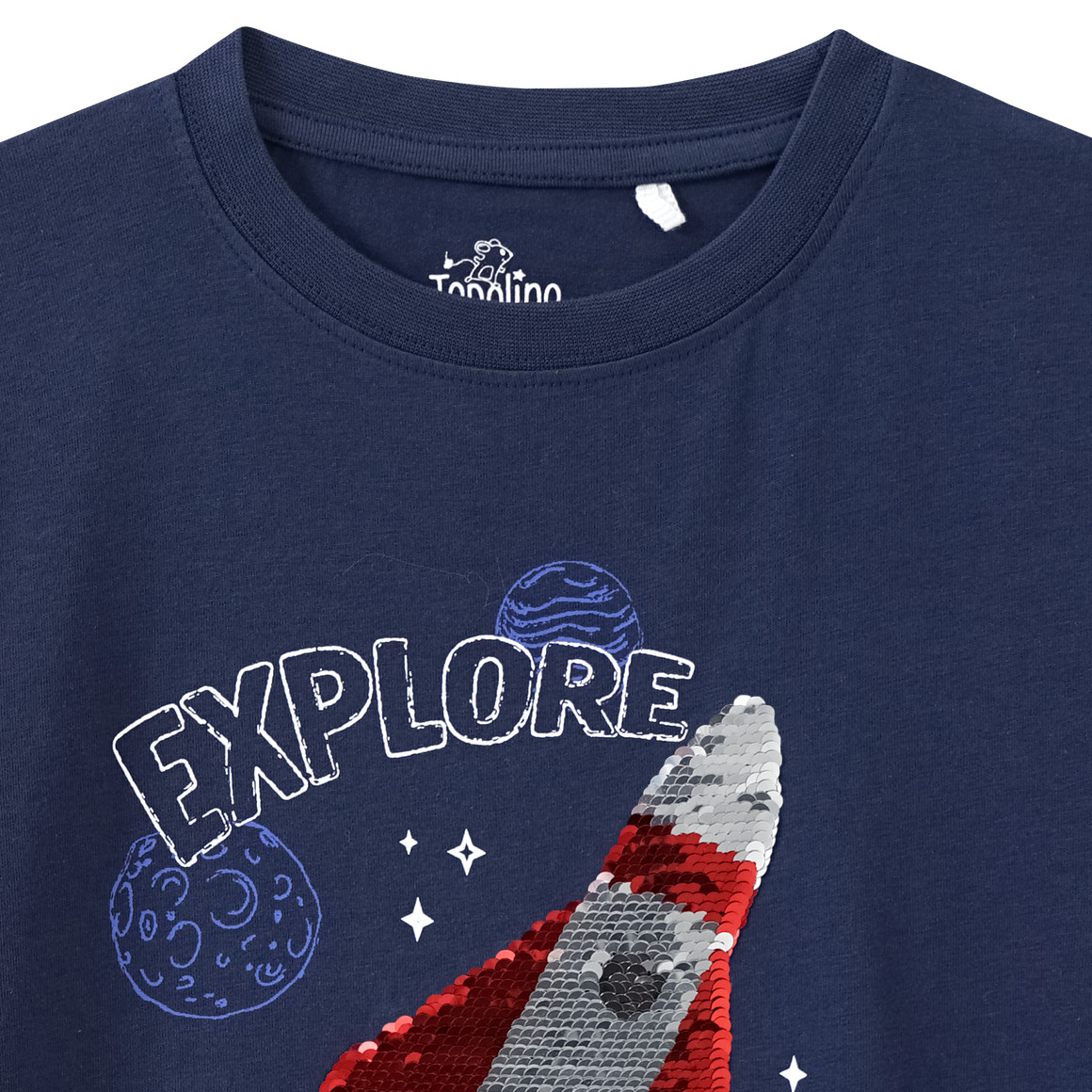 Topolino Jungen T-Shirt mit Wendepailletten dunkelblau