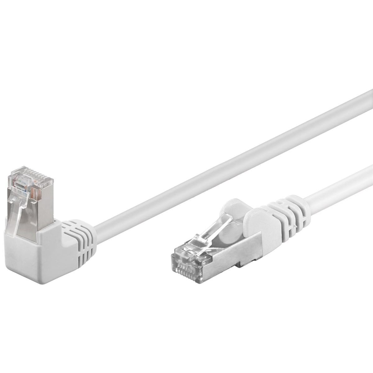 Goobay CAT 5e patchkabel 1x 90°vinklet, F/UTP, hvit