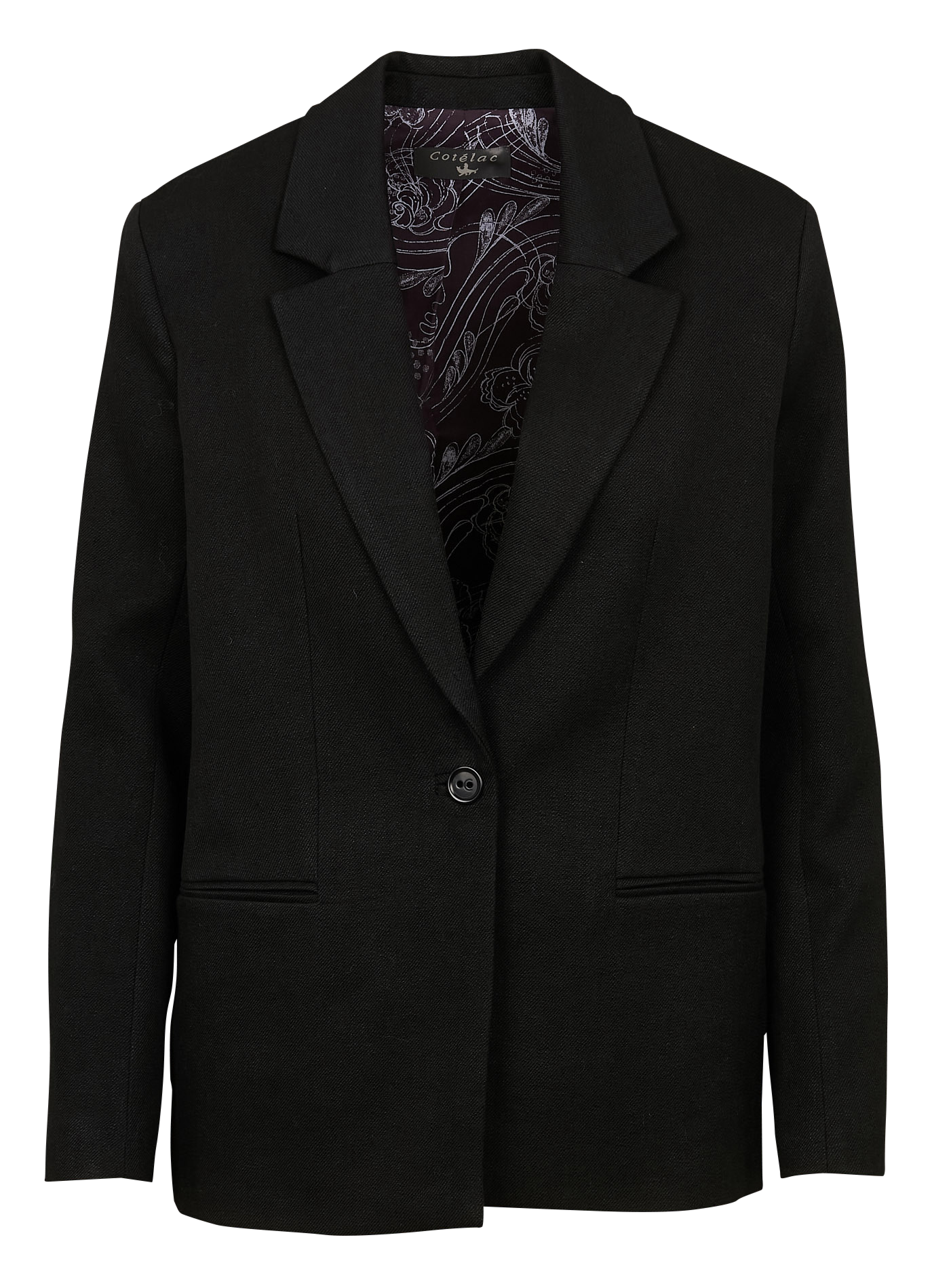 Veste tailleur en lin mélangé | Noir