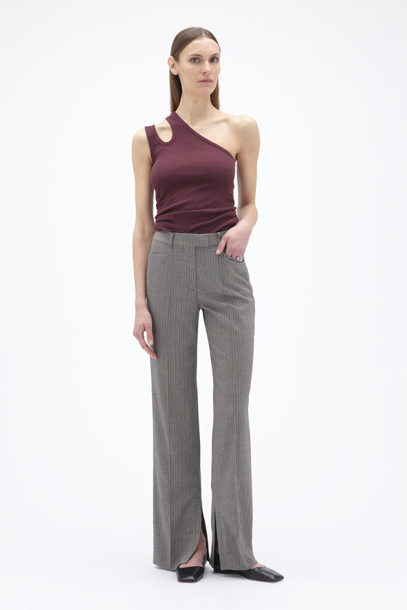 REMAIN Herringbone Slim Pants Brushed nickel comb.