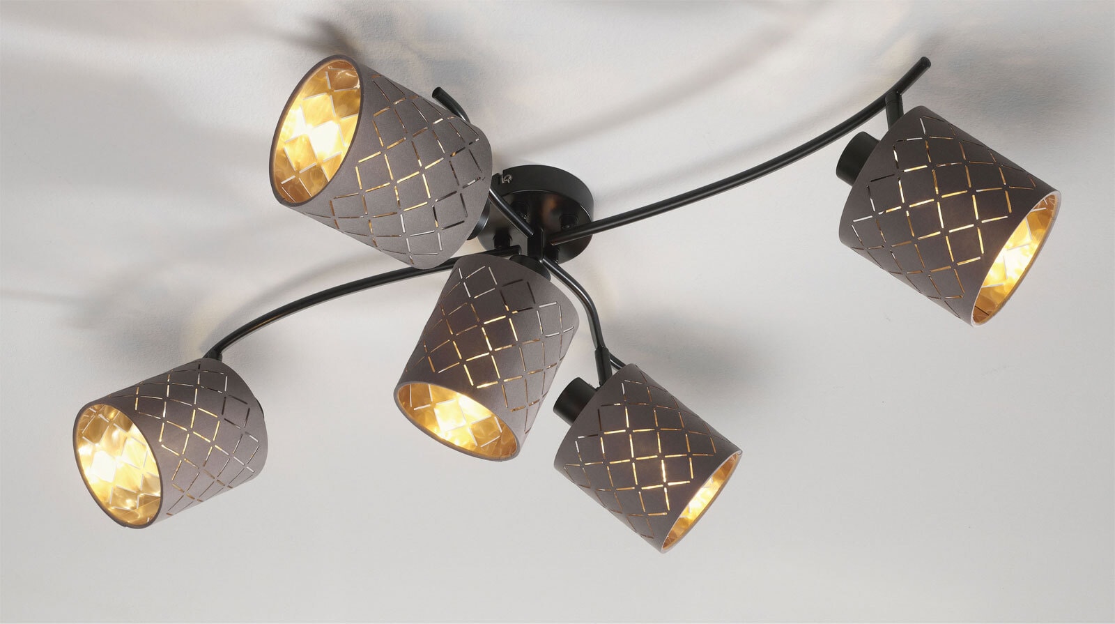casaNOVA Retrofit Deckenlampe CHARMING grau /goldfarbig