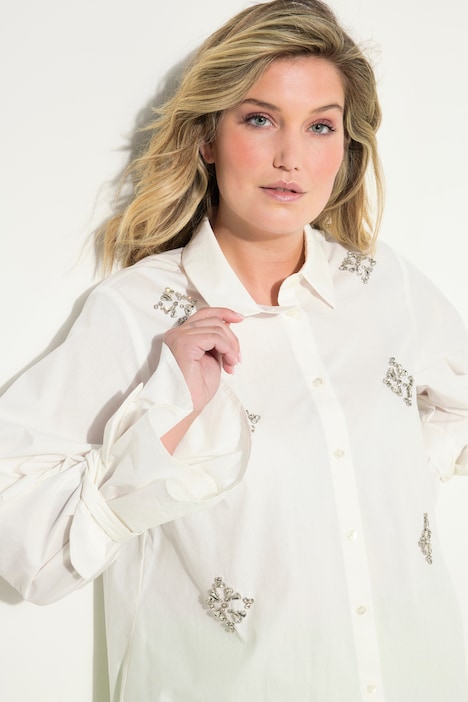 Bluse, A-Line, Ziersteinchen