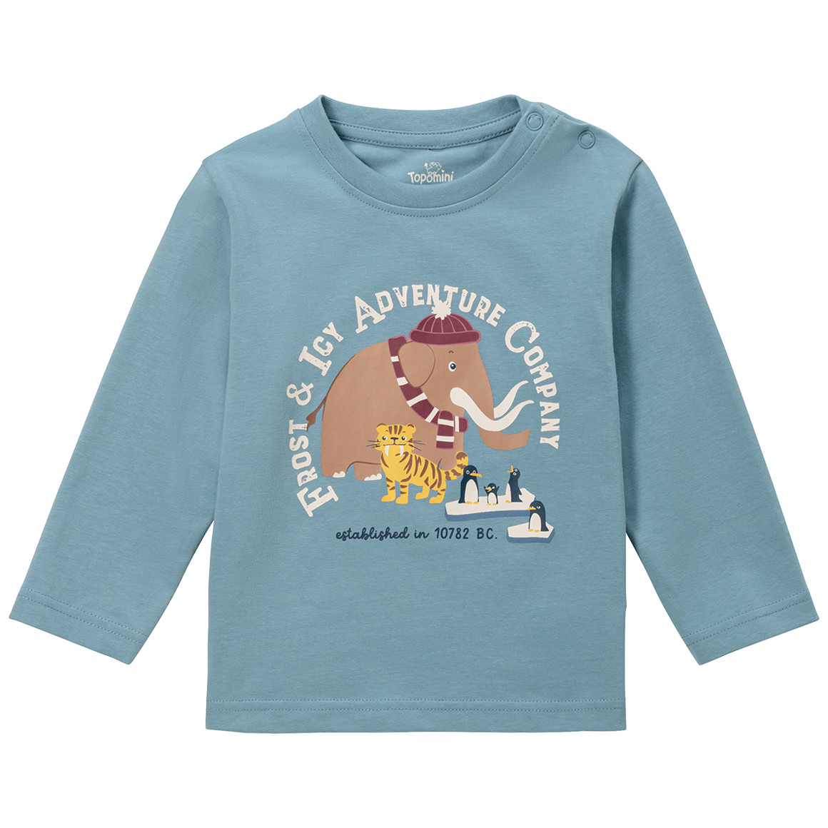Topomini Baby Langarmshirt mit Print blau