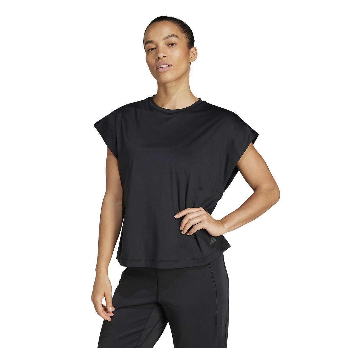 Camiseta adidas Performance com gola coroa para ioga