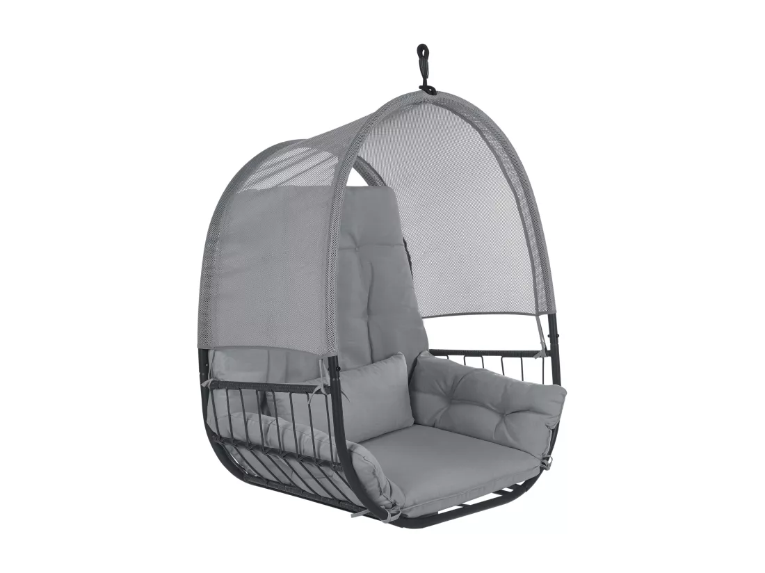 Fauteuil suspendu avec support gris foncé ALVIANO