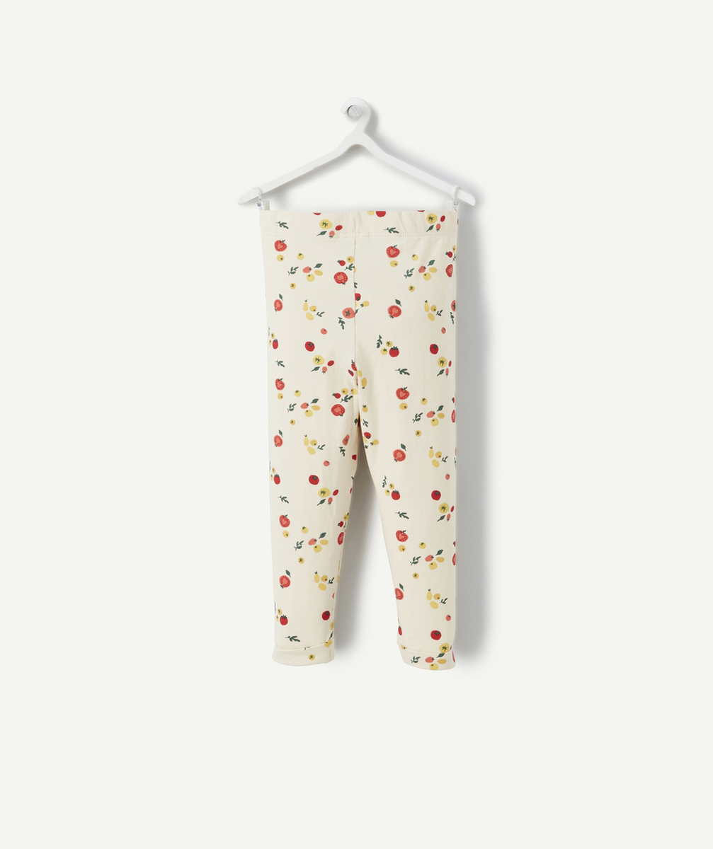 LEGGING BÉBÉ FILLE EN COTON BIO ÉCRU IMPRIMÉ TOMATES