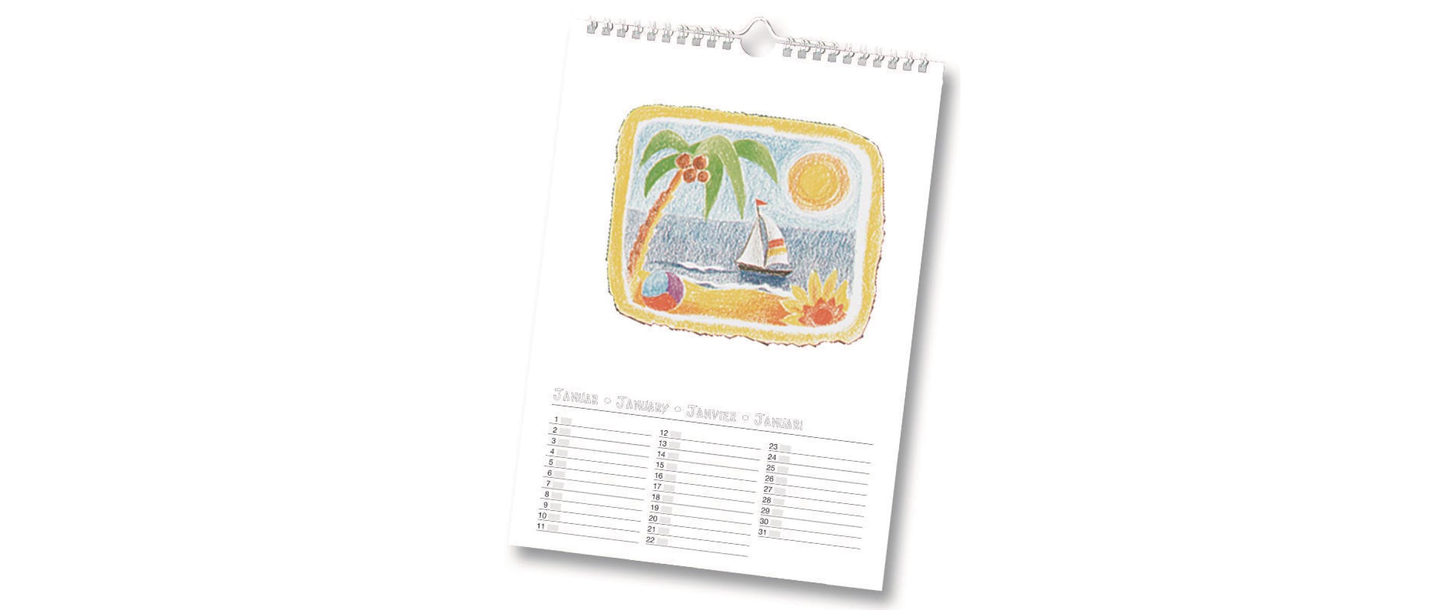 Dauerkalender A4, WeissDauerkalender 1