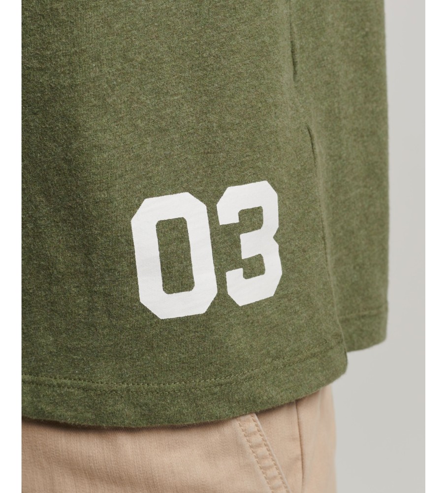 Superdry Camiseta de algodn orgnico mangas ragln y logo Vintage verde