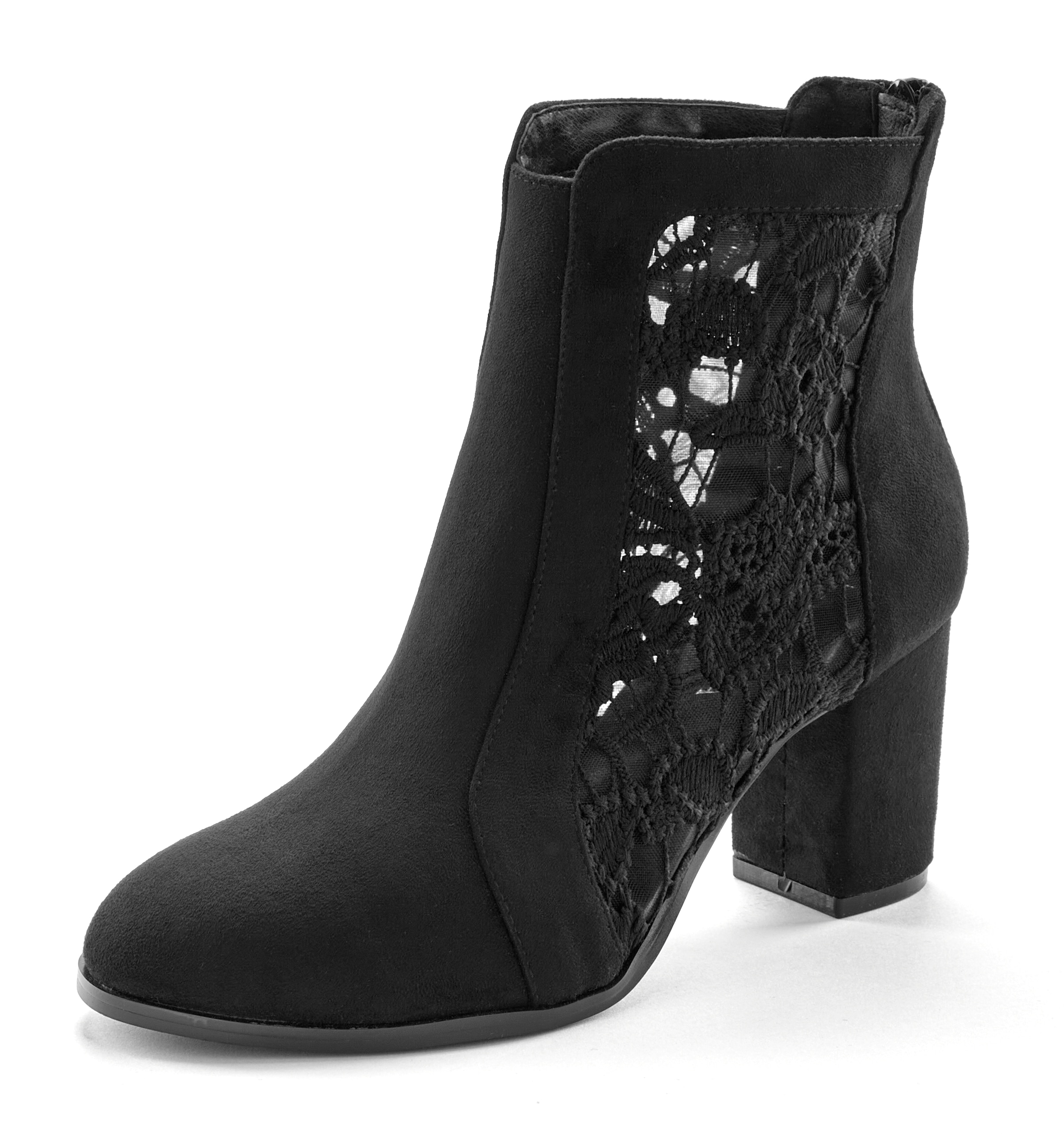 LASCANA High-Heel-Stiefelette »Ankle Boot, Stiefel«  mit modischer Spitze und bequemen Blockabsatz