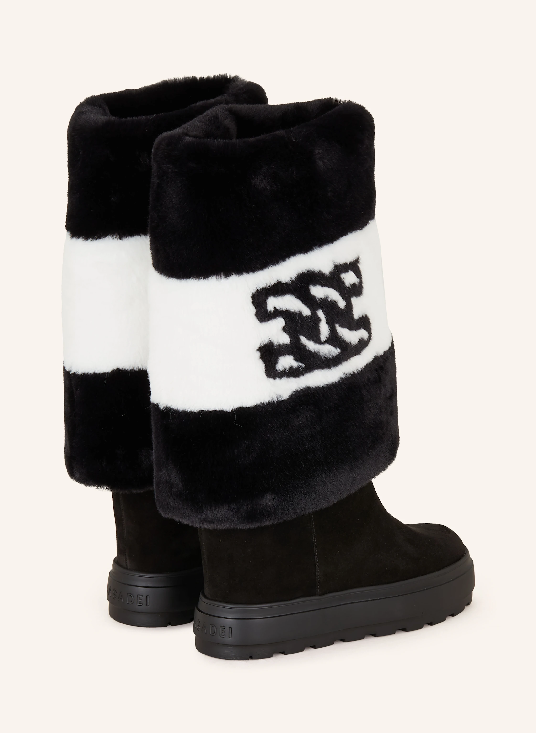 CASADEI Plateau-Boots mit Kunstfell