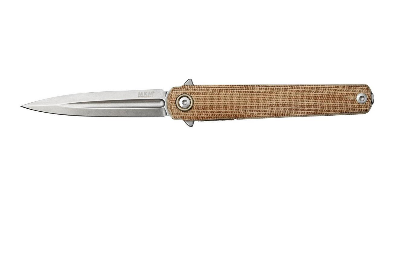 MKM Flame Light FL02L-NC dagger, natural micarta, zakmes