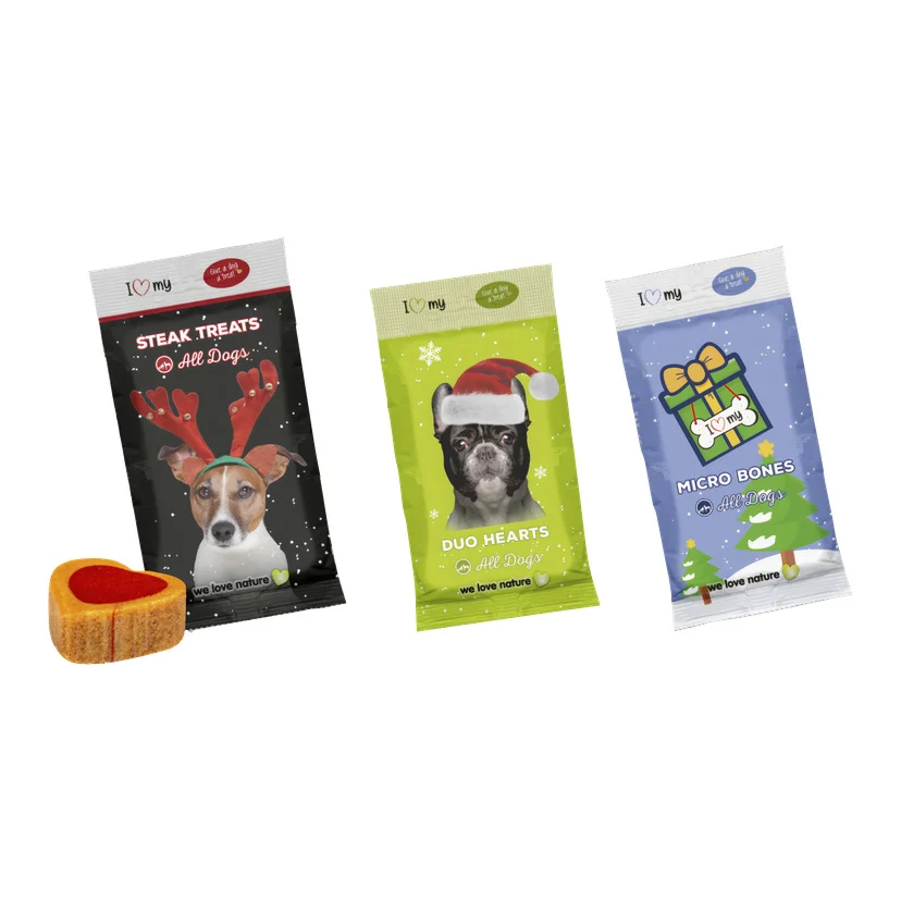 Hundegodteri i julestrømpe 3 deler 3x100 g