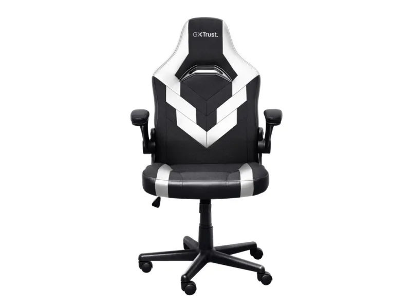 Trust GXT 703W RIYE - Spillestol - armstøtter - L-formet - vippe - drejeled - syntetisk læder, elastisk stof - hvid