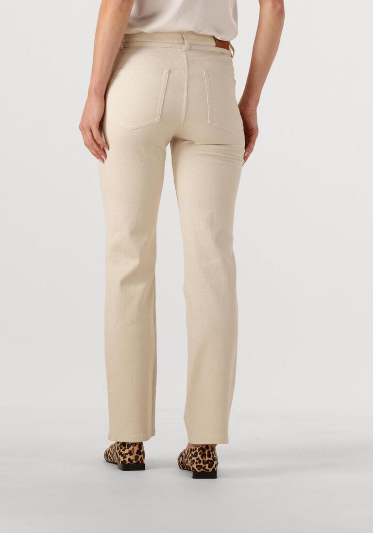 beige dante6 wijde broek amanda metallic straight cropped jeans