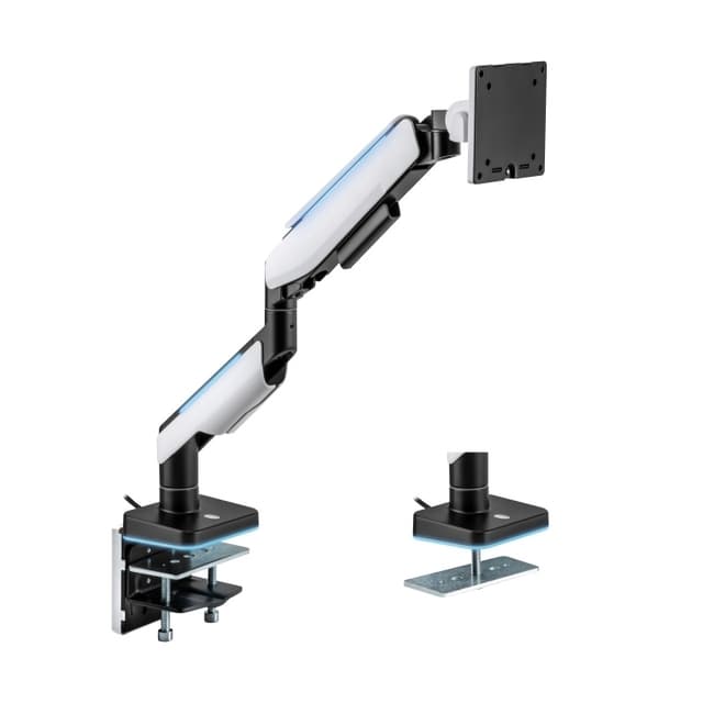 LogiLink Gaming-monitorarm 17-32 med belysning Svart/Vit