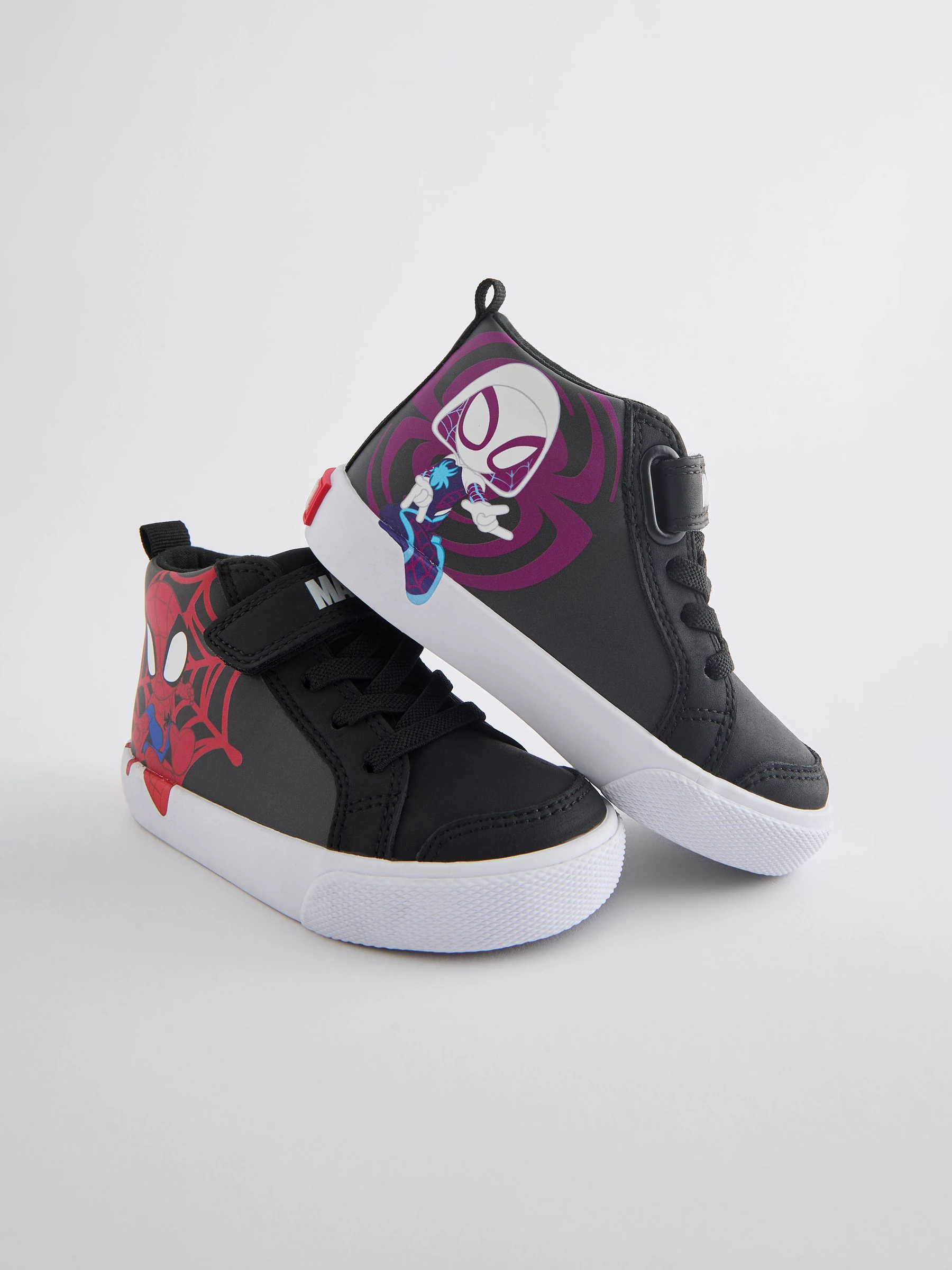 Zwart - Spidey And Friends laarzen met klittenbandsluiting en elastische veters