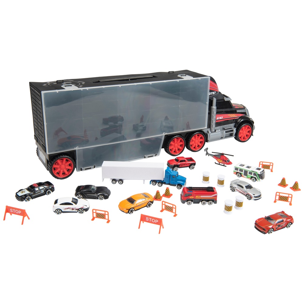 Super Wheelz Truck Tragetasche und 7 Autos